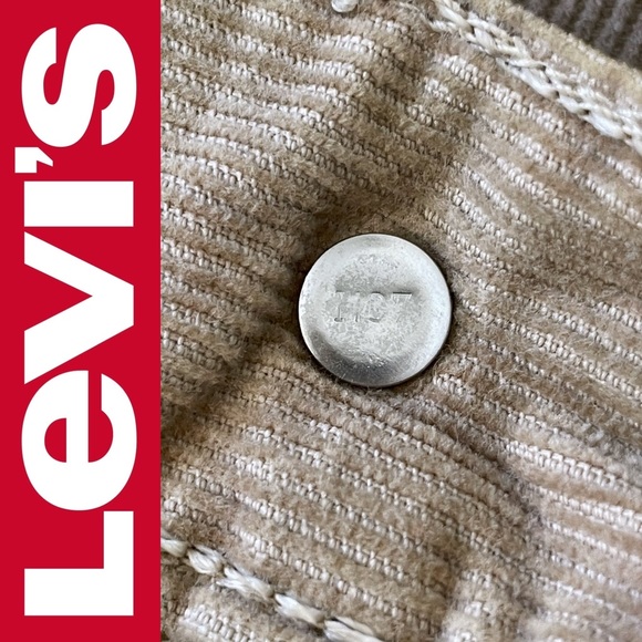 Vintage LEVI’S 551 tan corduroy button fly straight leg pants with white tab - Picture 14 of 16